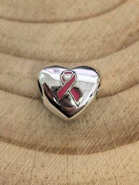 Pandora Pink ribbon Charm Travel Pendant, S925 Silver Jewelry